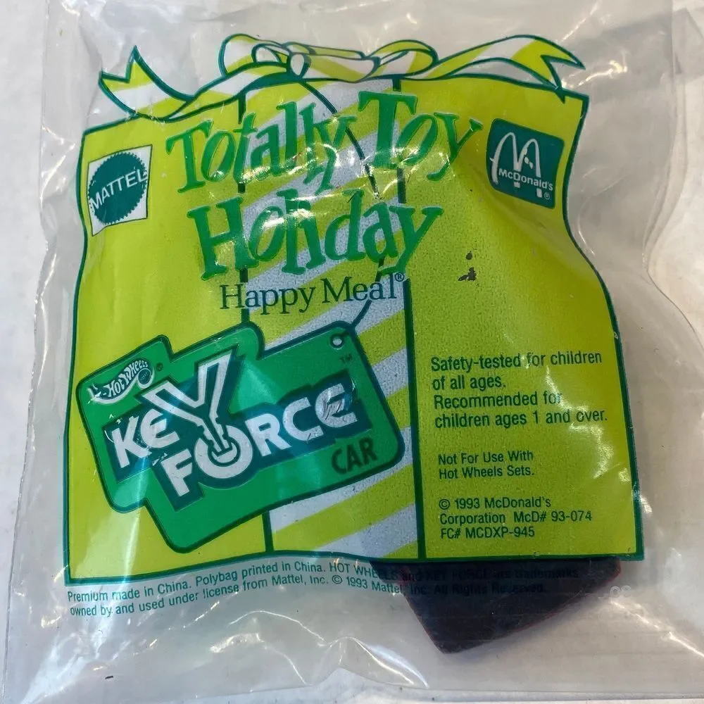 NIP Vtg McDonald’s Happy Meal Toy Mattel Totally Toy Holiday Key Force Car 1993